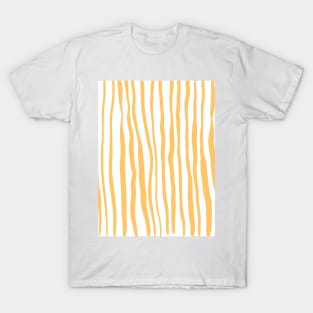 Vertical retro wavy lines - summer yellow T-Shirt